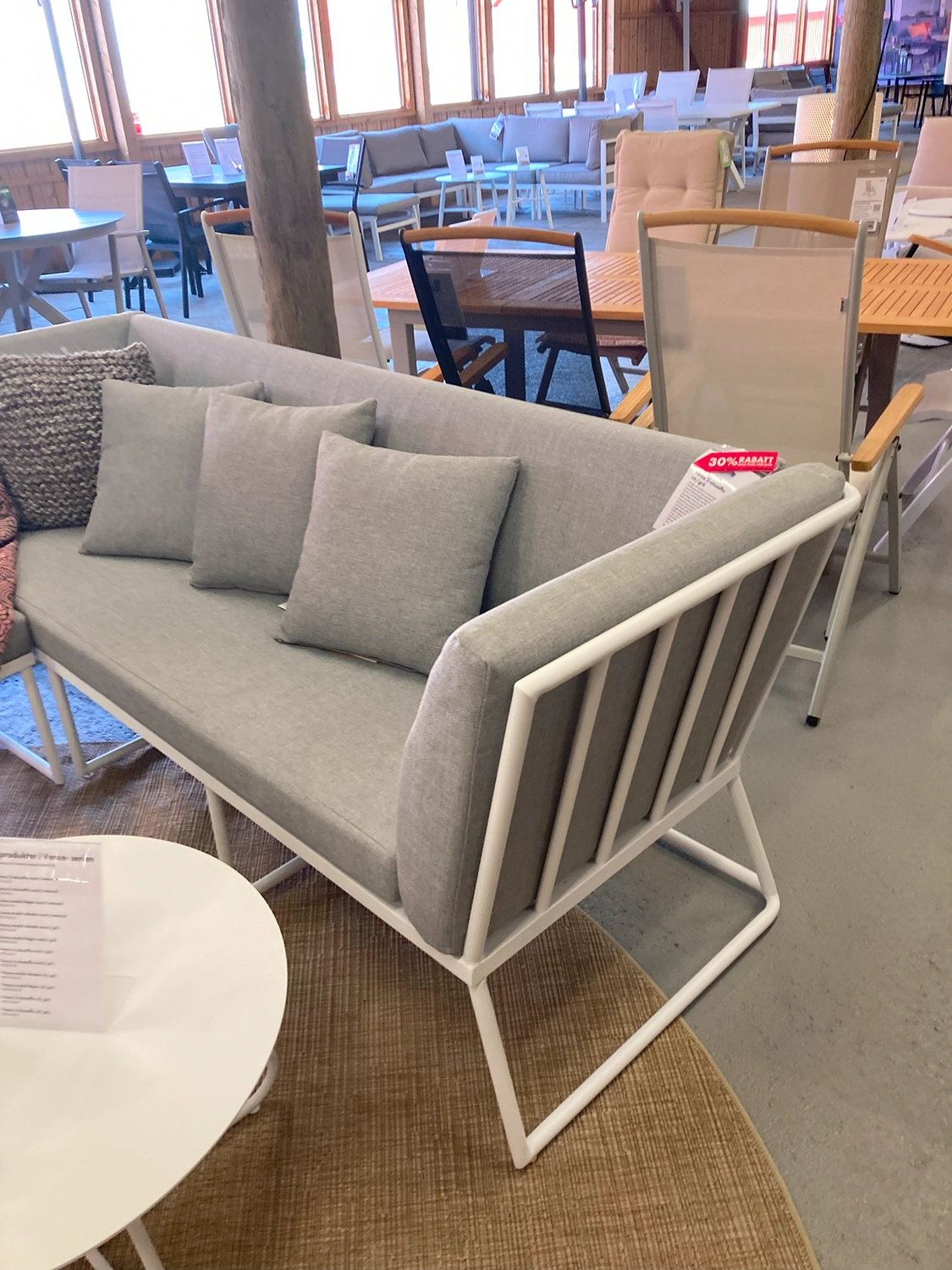 Vence hörnsoffa liten vit/grå