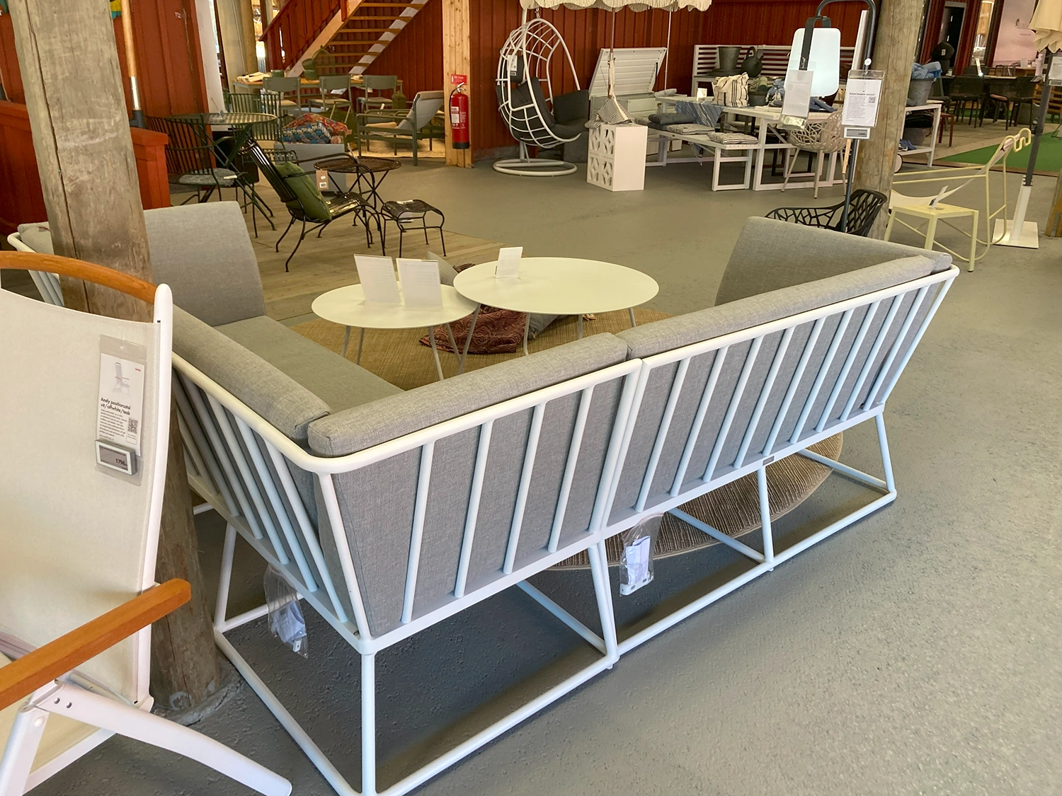 Vence hörnsoffa liten vit/grå