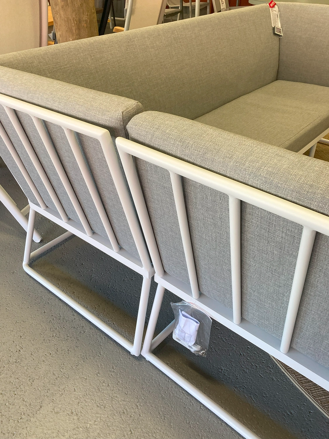 Vence hörnsoffa liten vit/grå