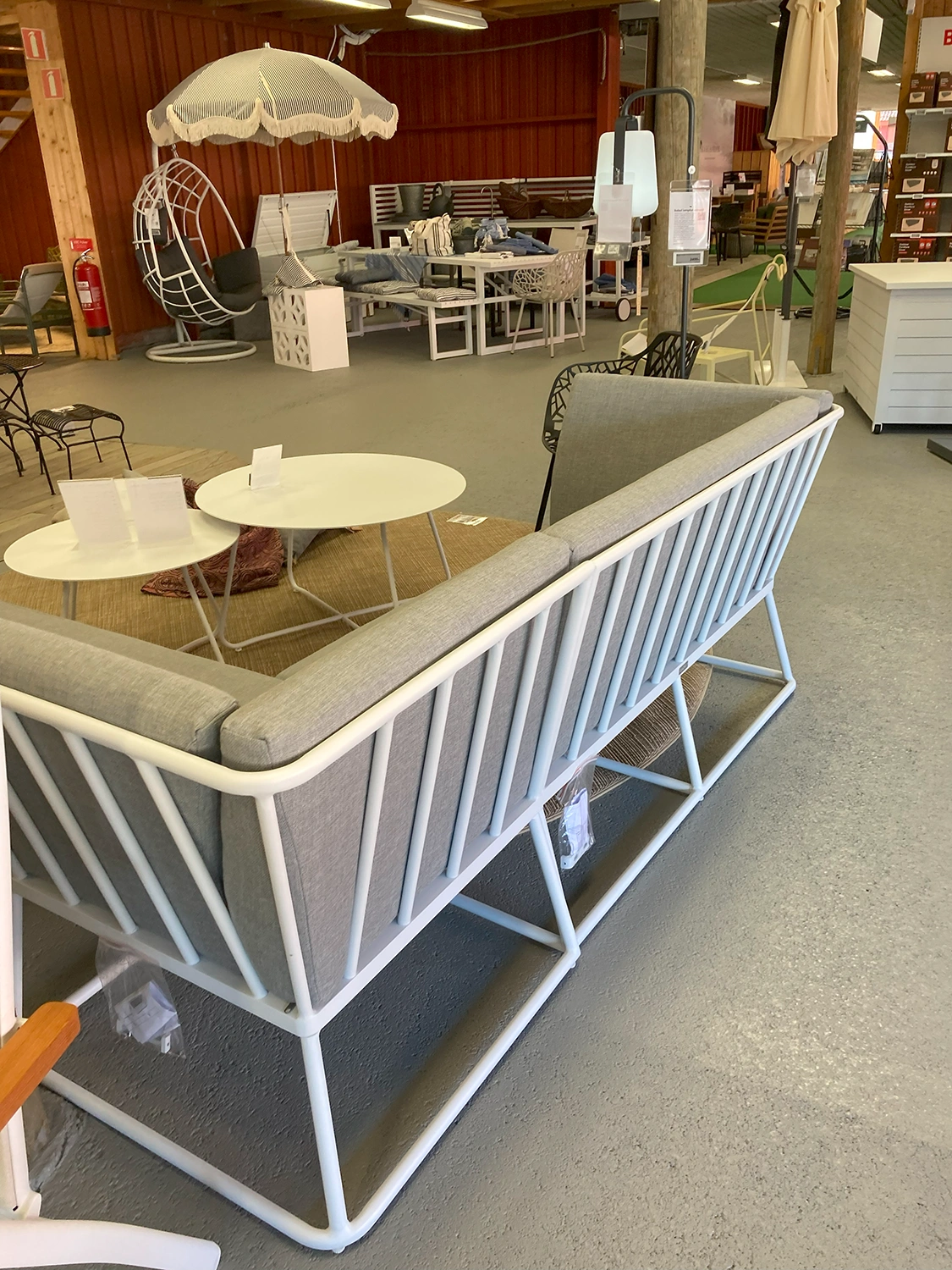 Vence hörnsoffa liten vit/grå