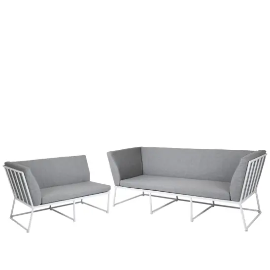 Vence hörnsoffa liten vit/grå