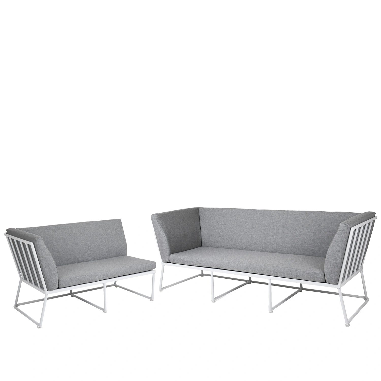 Vence hörnsoffa liten vit/grå