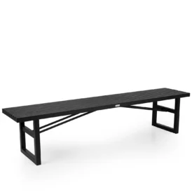Vevi bänk  svart - 200x41 cm