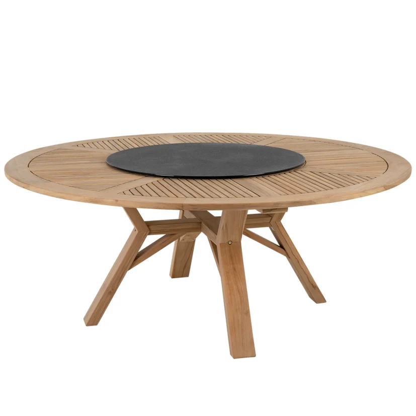 Circus matbord teak inkl. snurrskiva, Ø180 cm