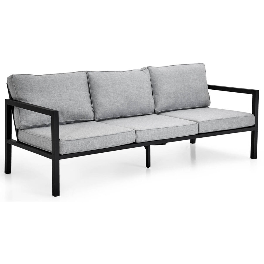 Brafab Belfort 3-sits soffa svart/pärlgrå