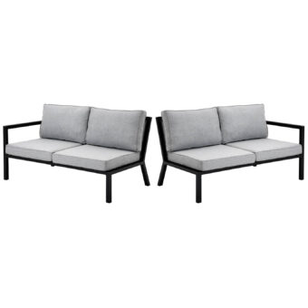 Brafab Belfort 2-sits avslutsdelar höger och vänster svart/pärlgrå