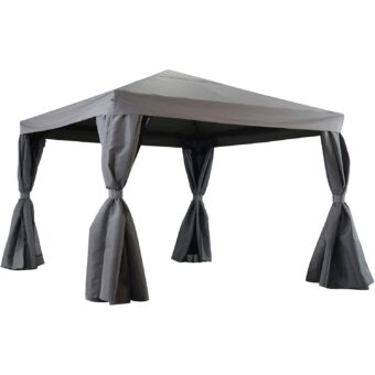 Brafab Biella paviljong antracit 3x3 m Inkl grå väggar