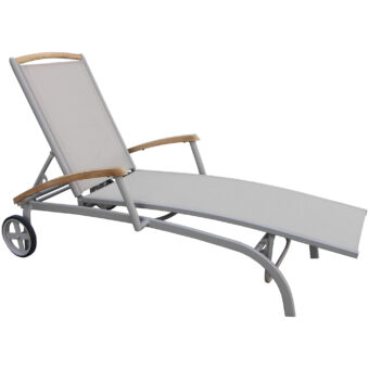 Brafab Andy vilsäng khaki/khaki med armstöd i teak