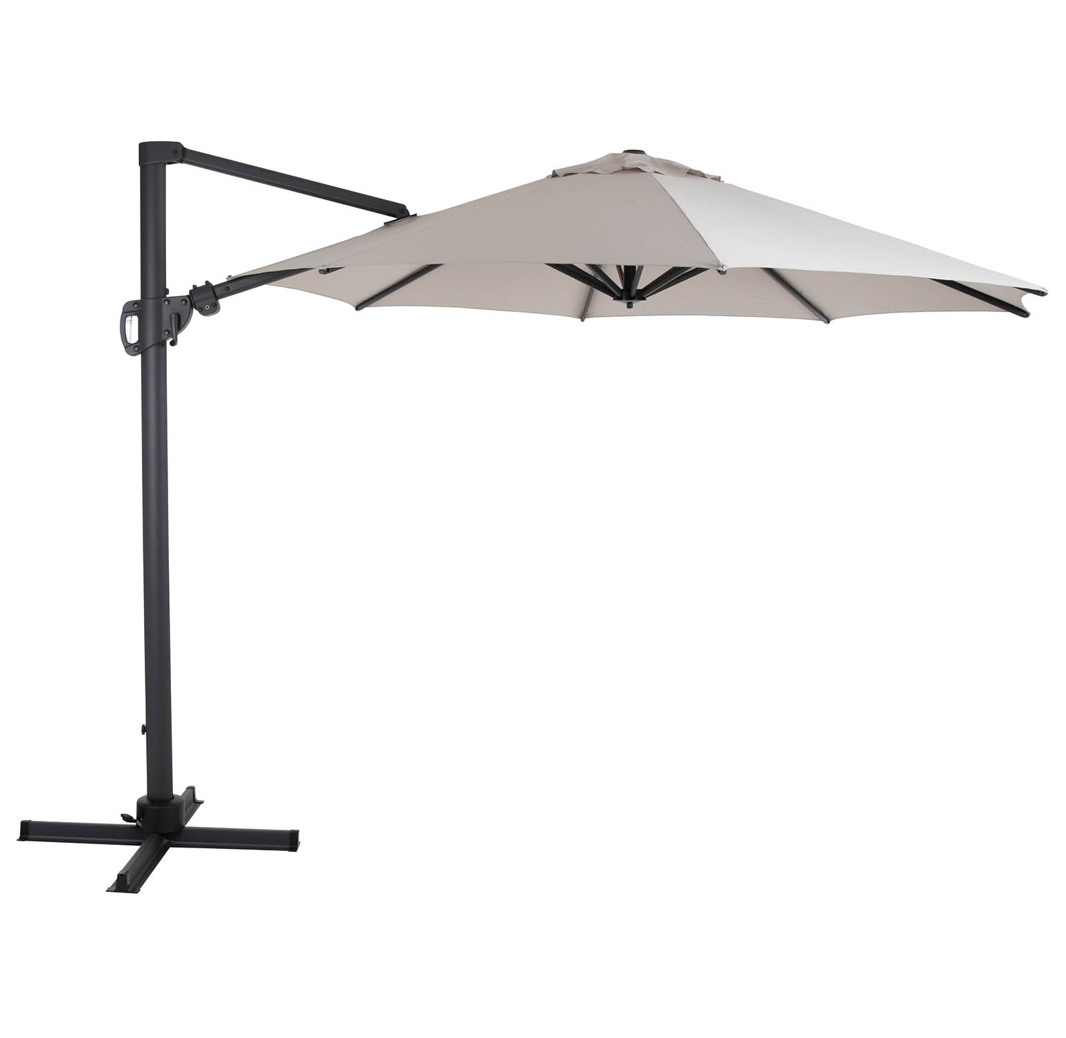 Varallo frihängande parasoll antracit/khaki Ø300 cm