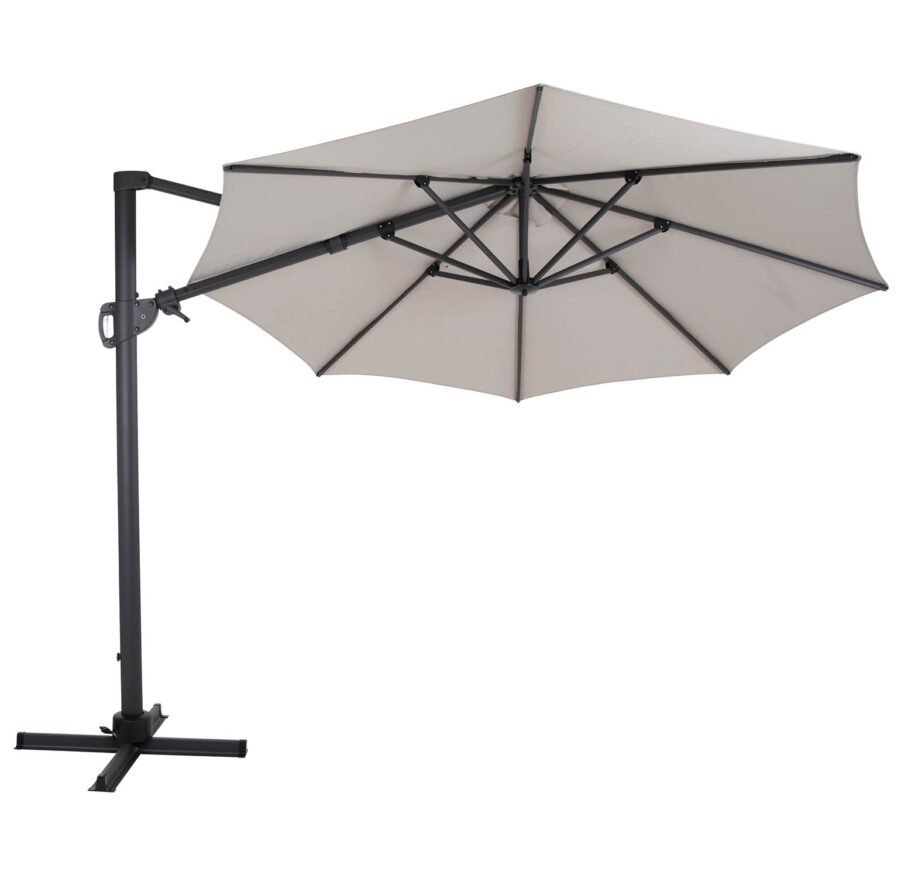 Brafab Varallo frihängande parasoll Ø300 cm antracit/khaki