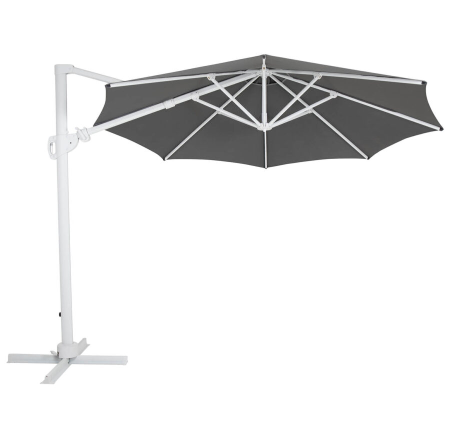 Brafab Varallo frihängande parasoll Ø300 cm vit/grå