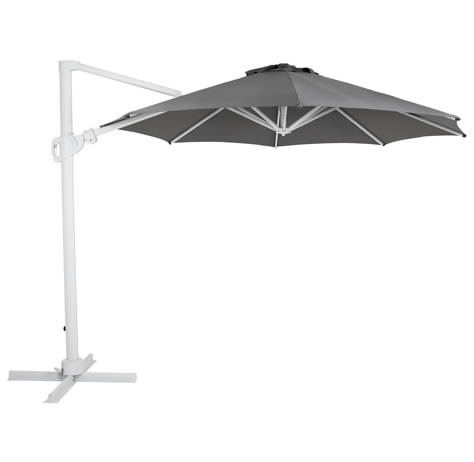 Varallo frihängande parasoll vit/grå Ø300 cm