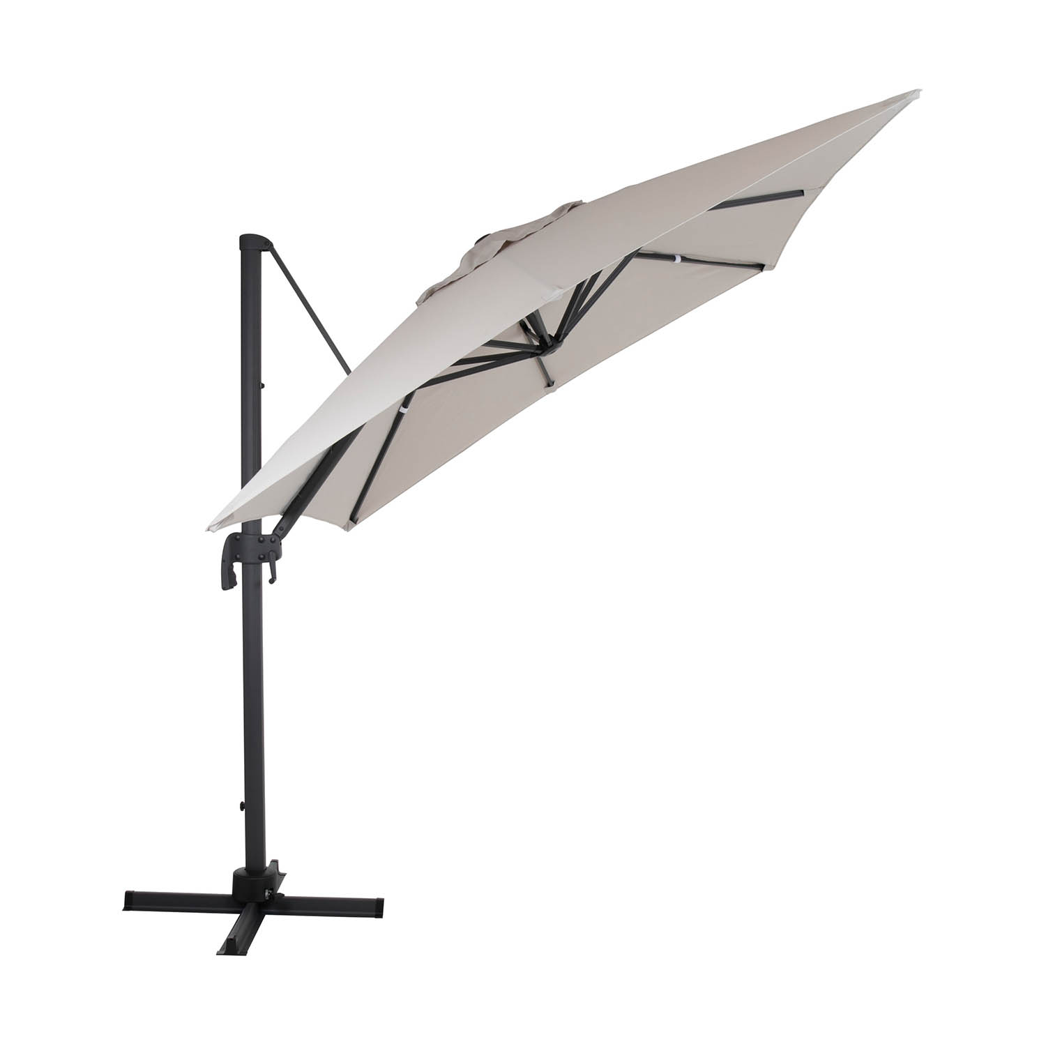 Linz frihängande parasoll antracit/khaki 250x250 cm