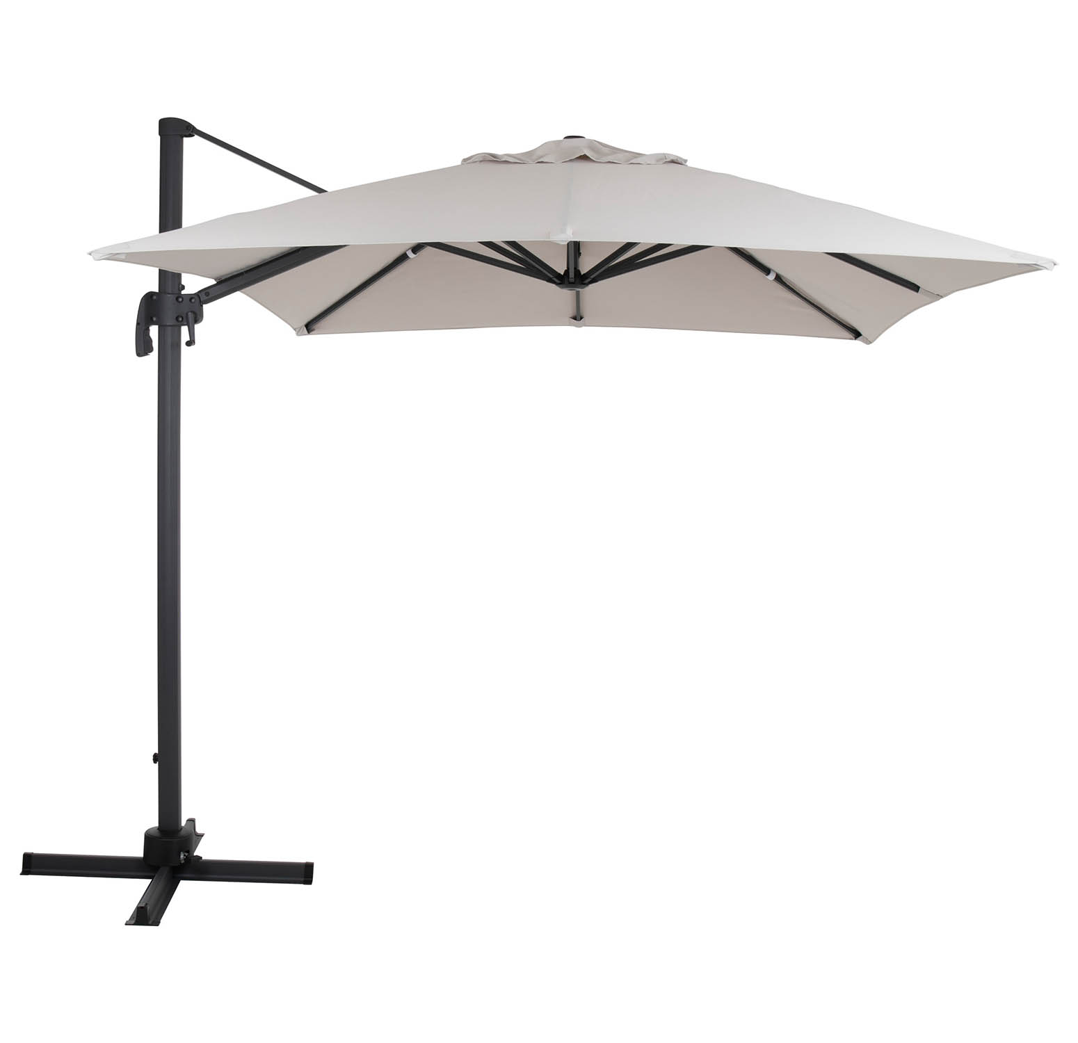 Brafab Linz frihängande parasoll 250x250 cm antracit/ljusbeige