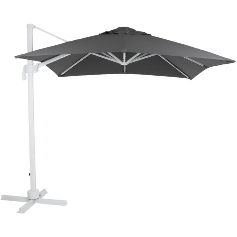 Brafab Linz frihängande parasoll 250x250 cm vit/grå