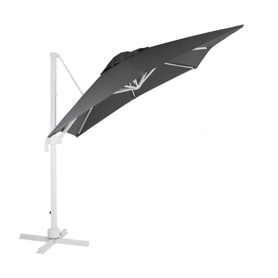 Brafab Linz frihängande parasoll 250x250 cm vit/grå