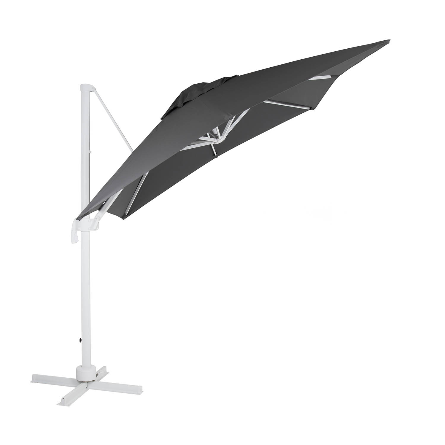Linz frihängande parasoll vit/grå 250x250 cm