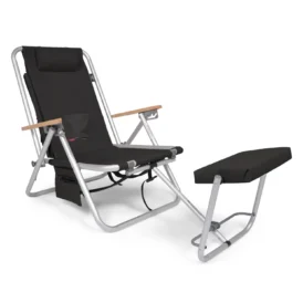 Roxy friluftsstol med kylbag och mobilficka svart