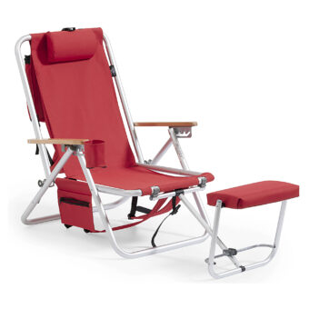 Fritab Roxy friluftsstol röd med kylbag och mobilficka