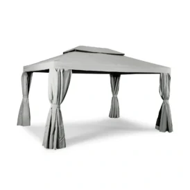 Luxor paviljong i storleken 3x4 m, i färgen ljusgrå.