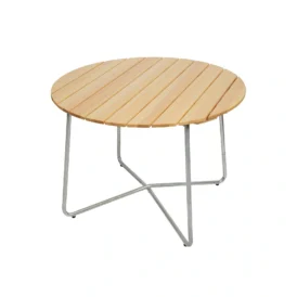 9A bord oljad furu / varmförzinkat Ø100 cm