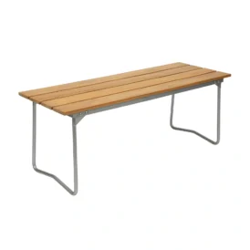 Bänk 8 teak / varmförzinkat stativ