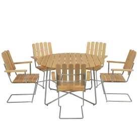 Klassikergrupp oljad furu / varmförzinkad, Ø120 cm 5+1