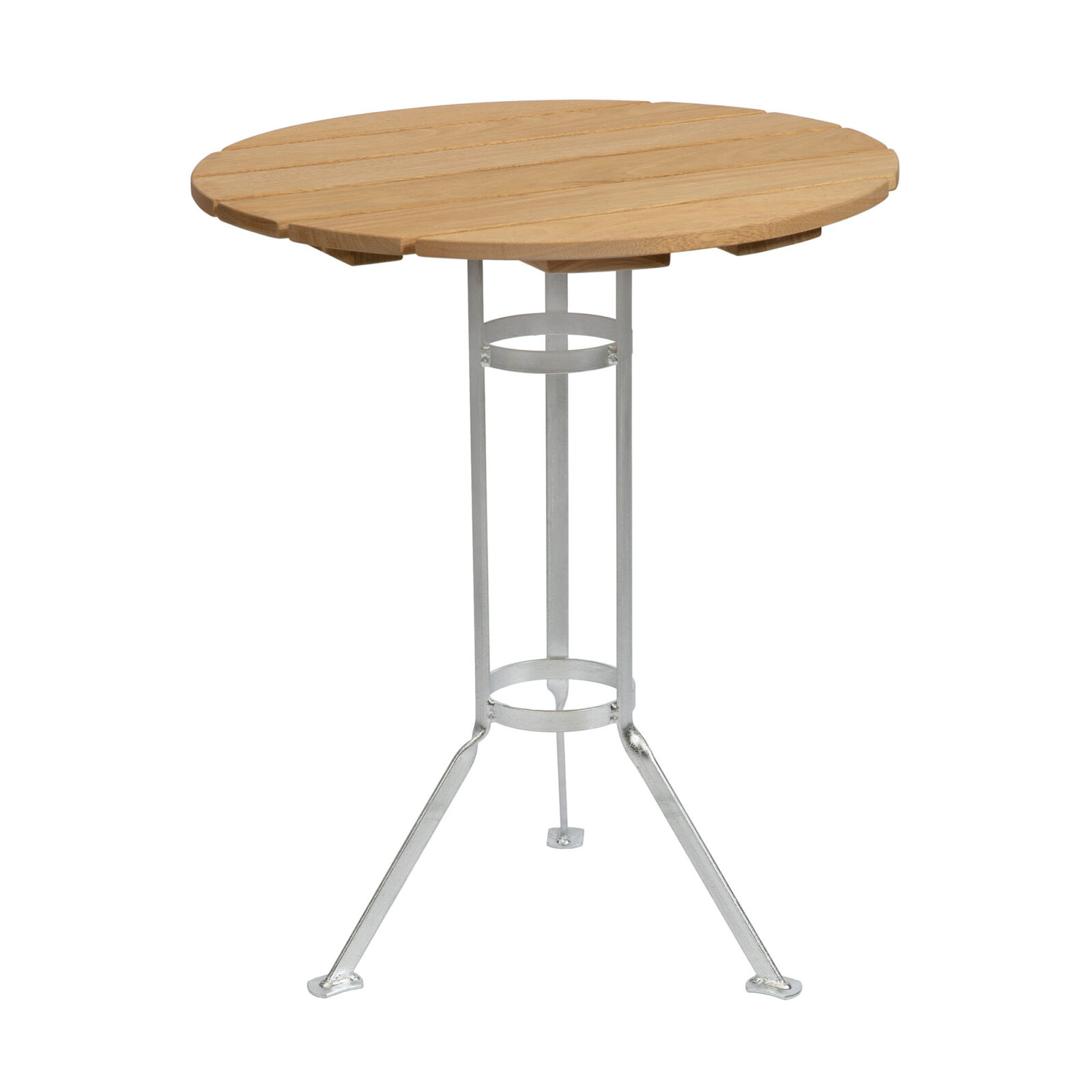 Bryggeri trefotsbord oljad ek / varmförzinkat stativ Ø60 cm