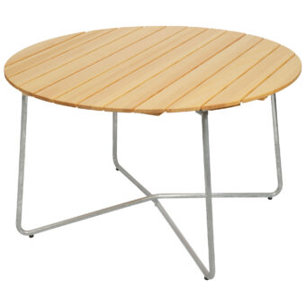9A bord oljad furu / varmförzinkat stativ Ø120 cm