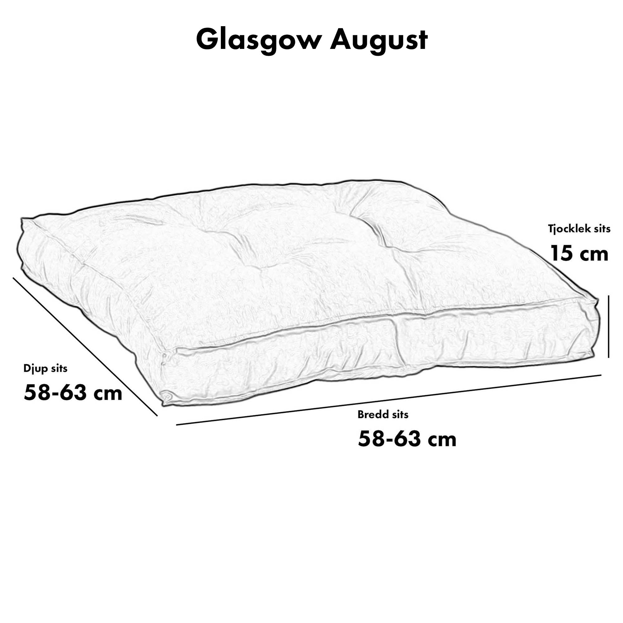 August sittdyna kolgrå 58-63 cm