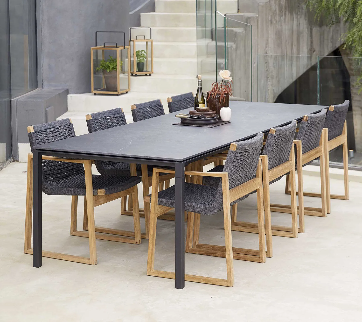 Pure matbord lavagrå 280x100 cm