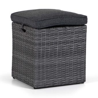 Bristol pall i antracitgrå konstrotting med en grå dyna från Atleve.