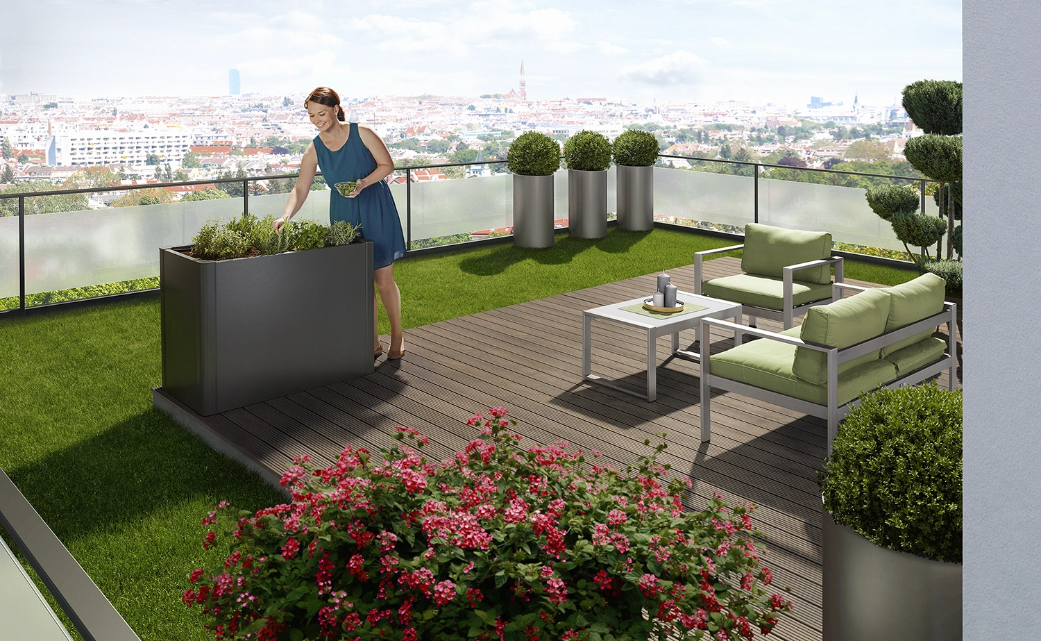 Belvedere Maxi 100 planteringslåda - mörkgrå