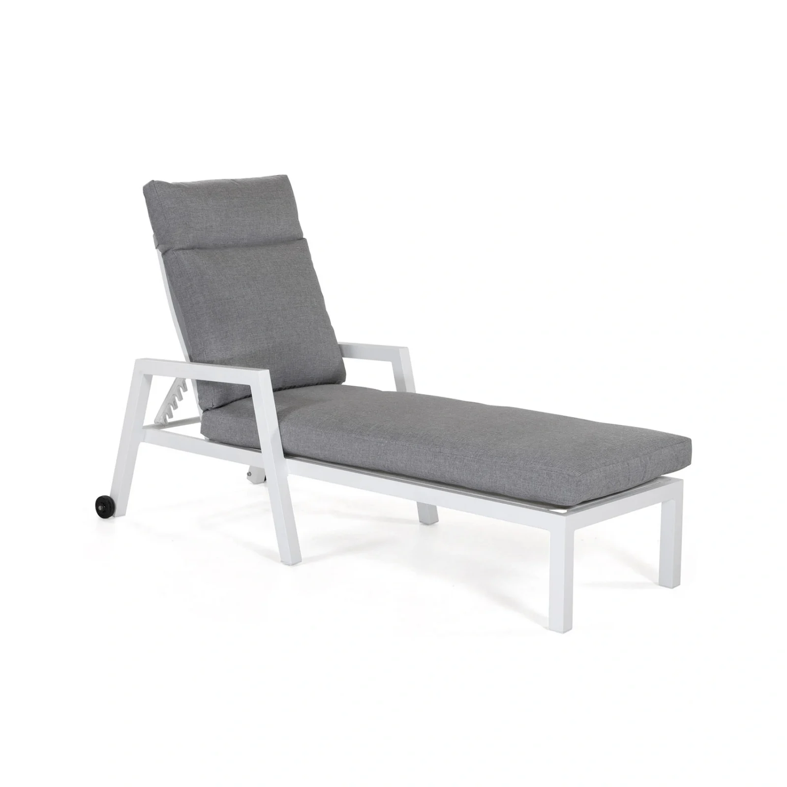 Como solsäng vit/ljusgrå dyna