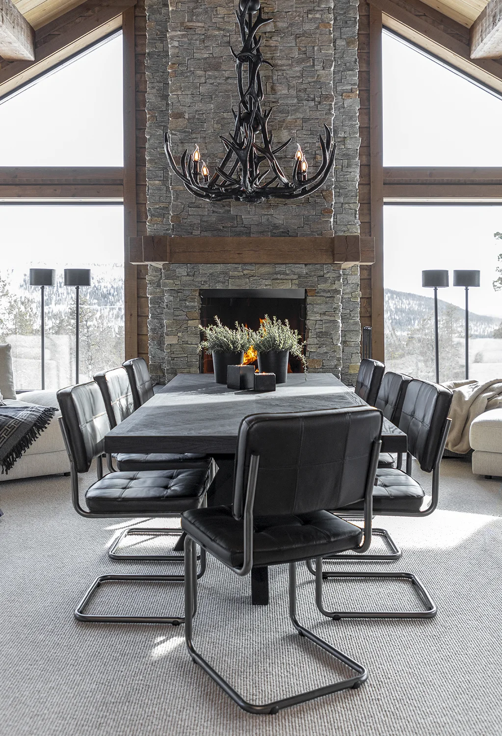 Carlos stol Buffalo matt black taupe