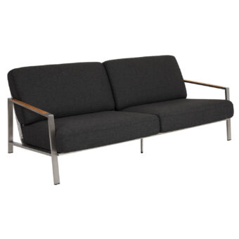 Naos 2,5 sits-soffa rostfritt stål/teak
