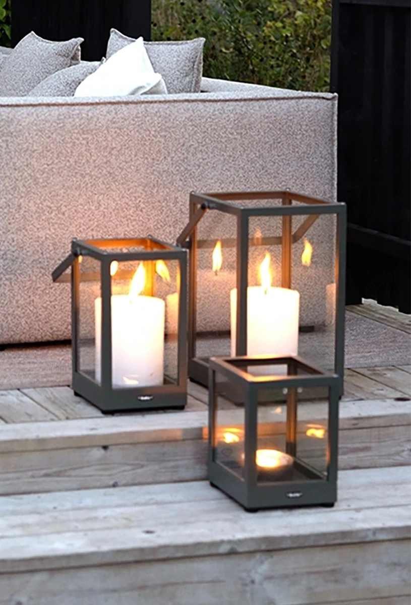 Belfort ljuslykta med handtag - antracit, H37 cm