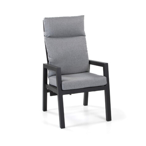 Como positionsstol i antracitgrå aluminium med ljusgrå dyna i olefin.