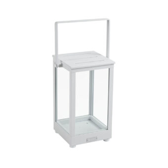 Belfort ljuslykta med handtag -  vit, H37 cm