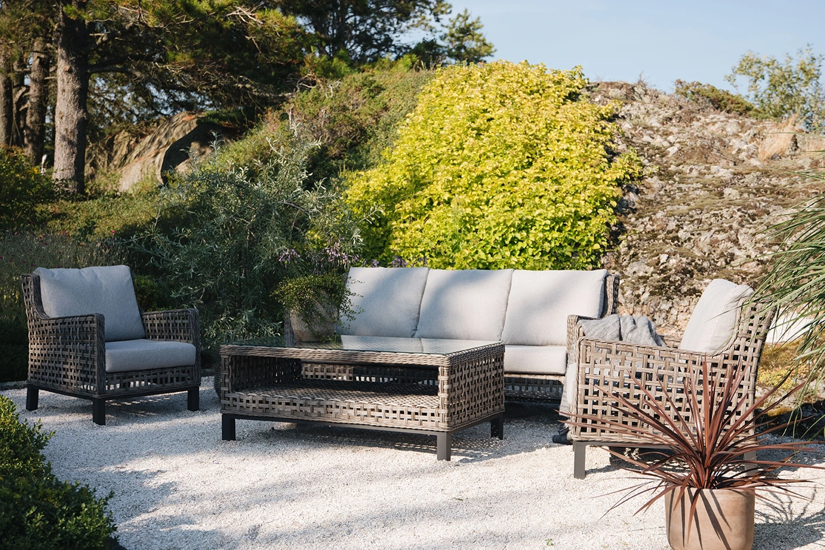 New Haven soffgrupp - drivved / beige allväder / sand