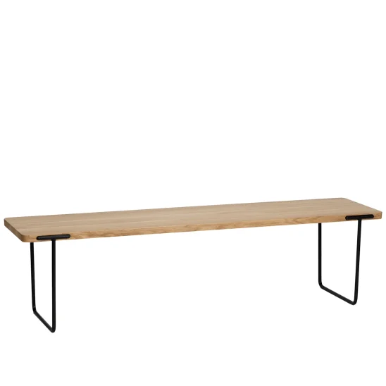 Update soffbord/bänk ljus klarlackad ek/svart 160x40 cm