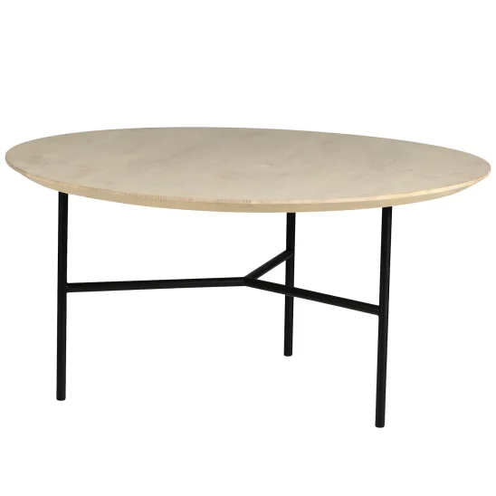 Tribeca soffbord såpad ek/ svart Ø80 cm