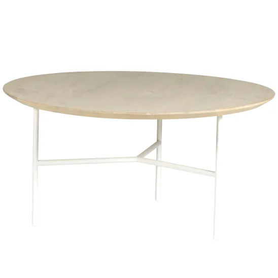 Tribeca soffbord såpad ek/vit Ø80 cm