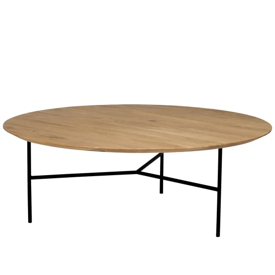 Tribeca soffbord lackad ljus ek/svart Ø110 cm