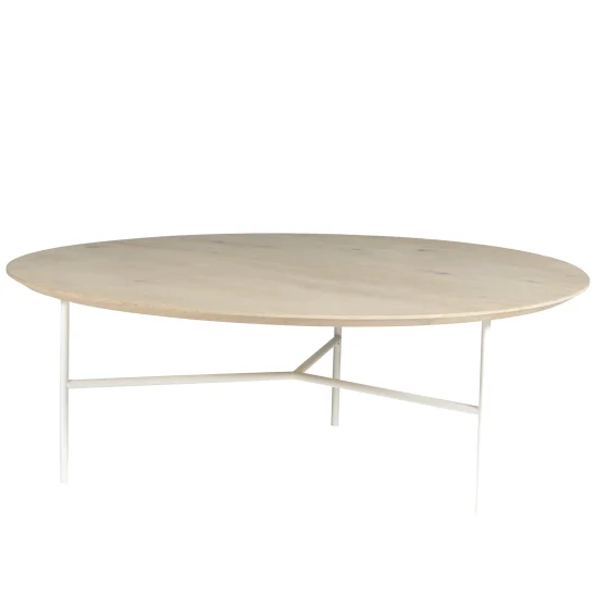 Tribeca soffbord såpad ek/vit Ø110 cm