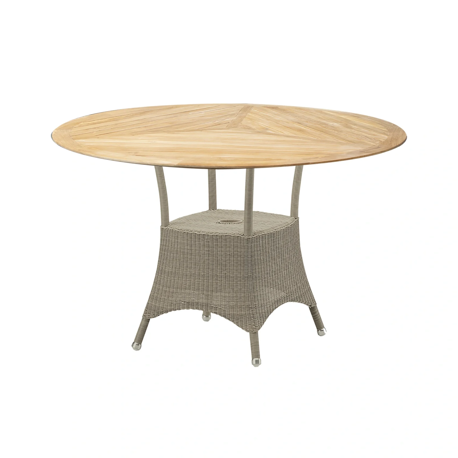 Lansing matbord taupe/teak Ø120 cm
