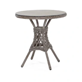 Marienlyst cafébord i drivved med sandfärgad glasskiva