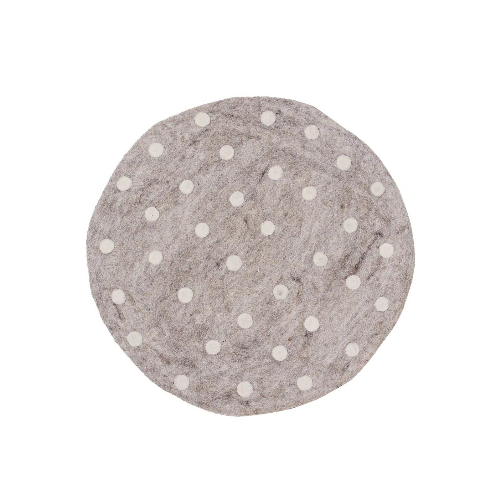 Felt Dot sittdyna ljusgrå/vit Ø37 cm