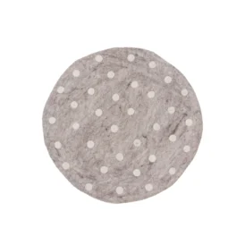 Felt Dot sittdyna ljusgrå/vit Ø37 cm