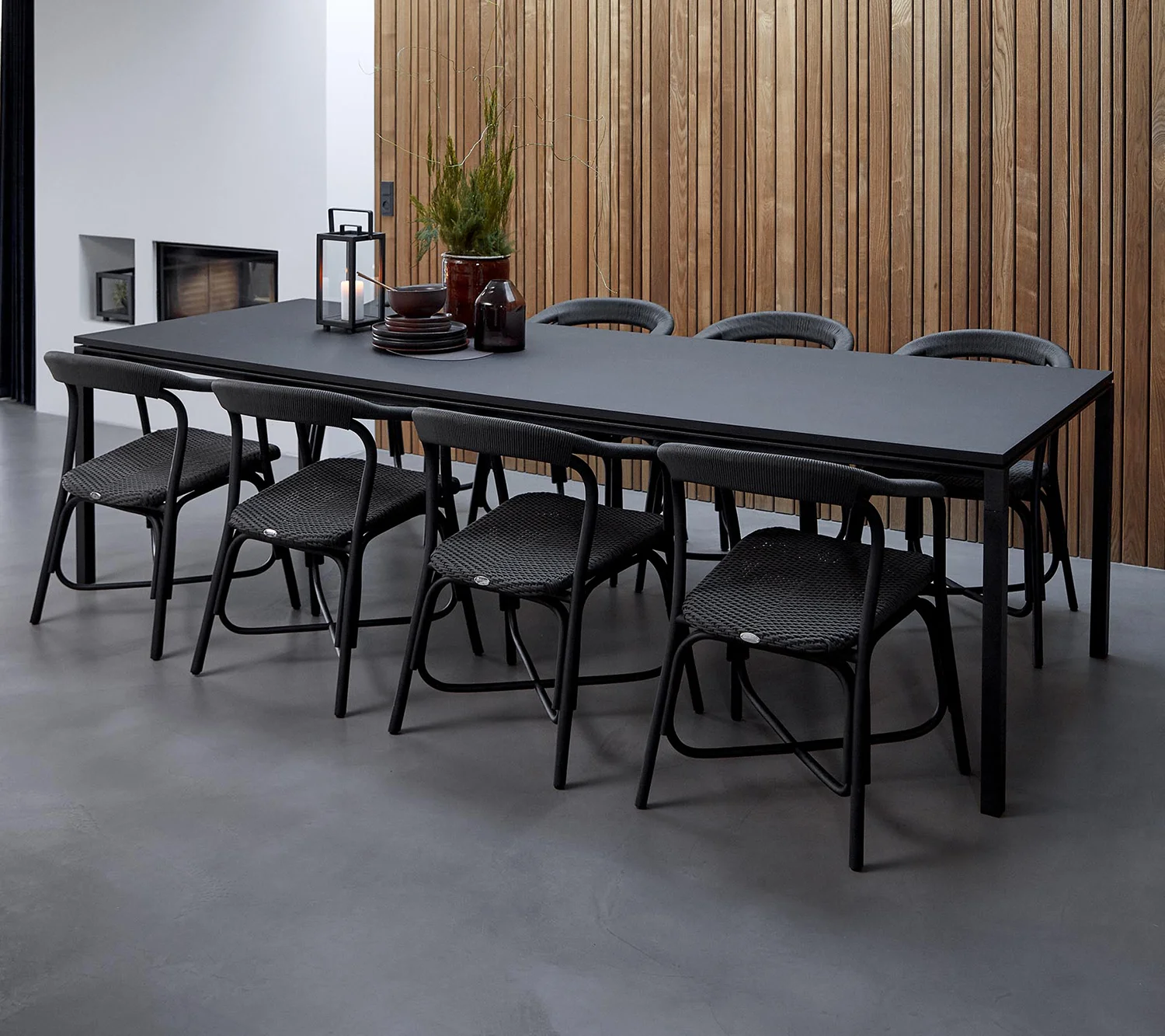 Pure Indoor matbord lavagrå/svart 280x100 cm